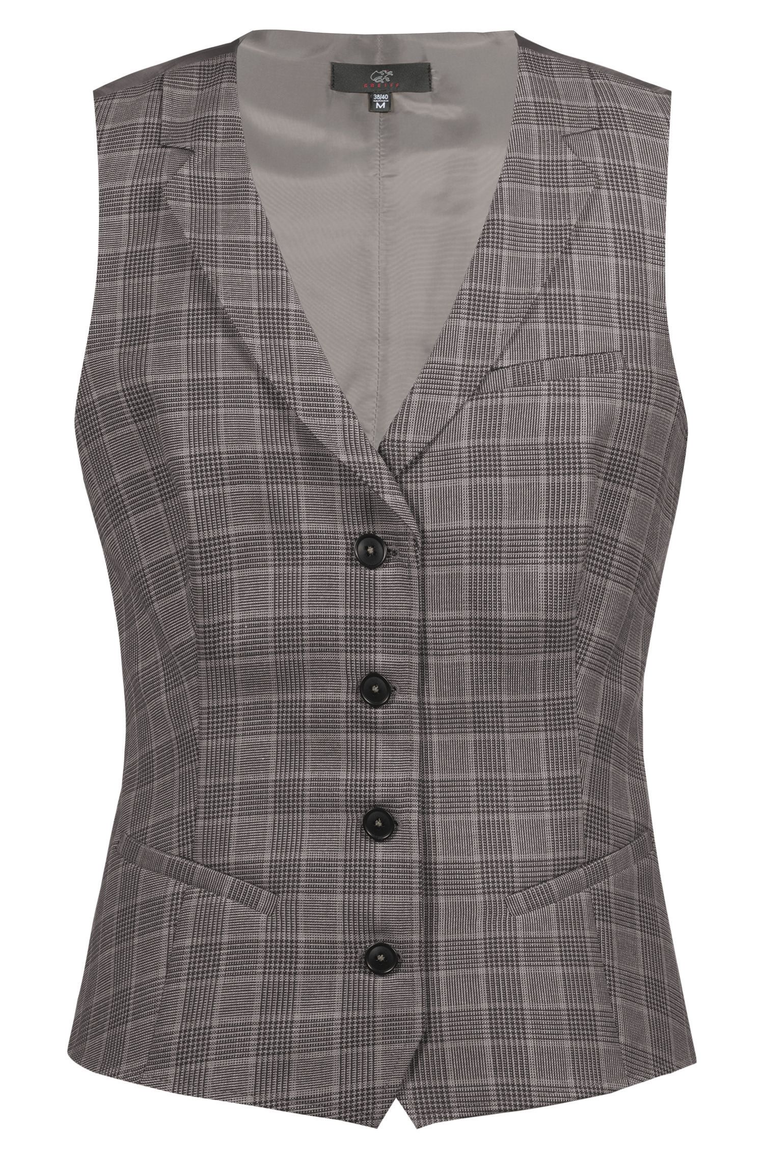 Damen Weste Glencheck Regular Fit