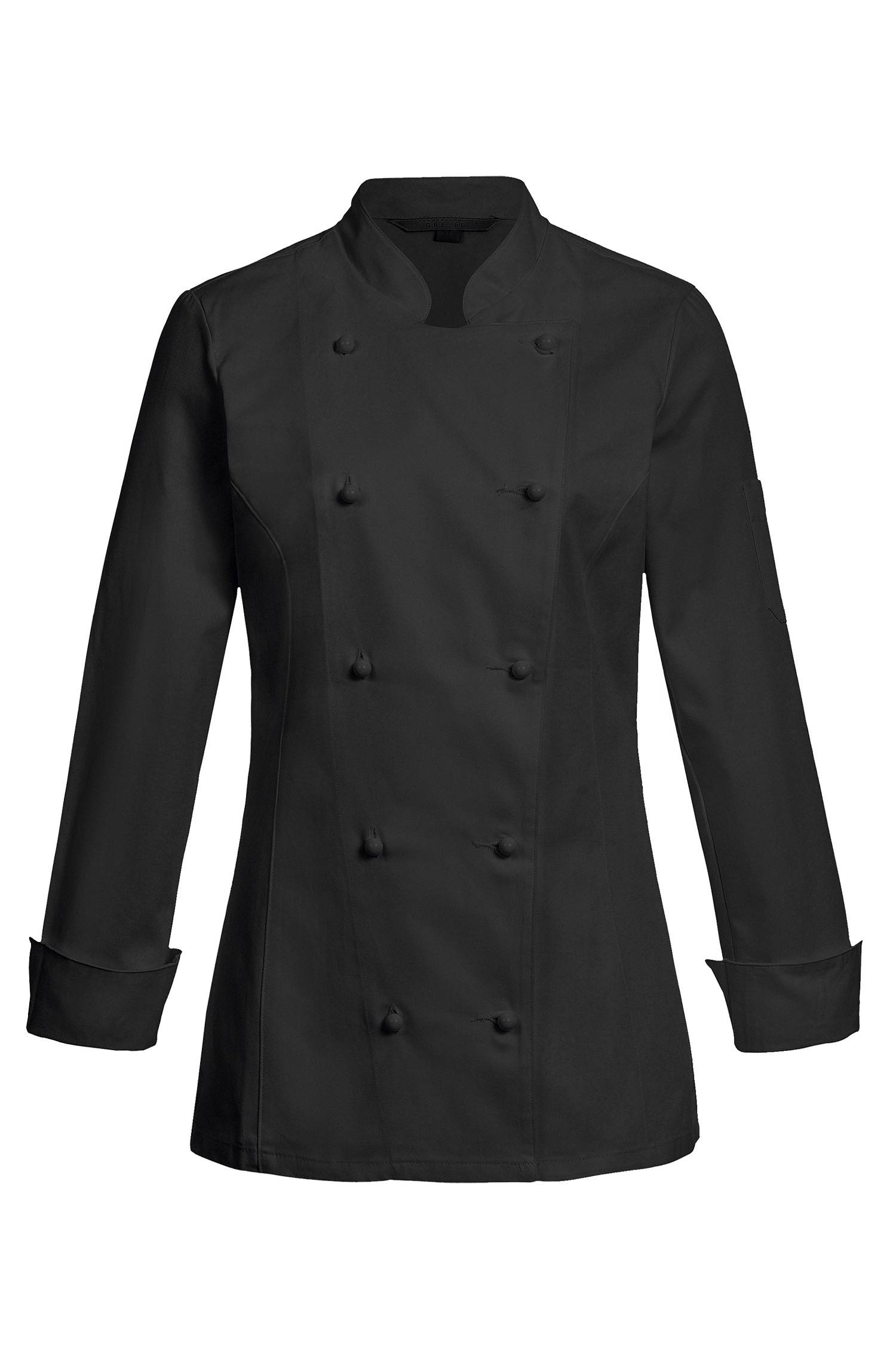 Noir veste de cuisine femme boutonnage classique à double boutonnage regular fit