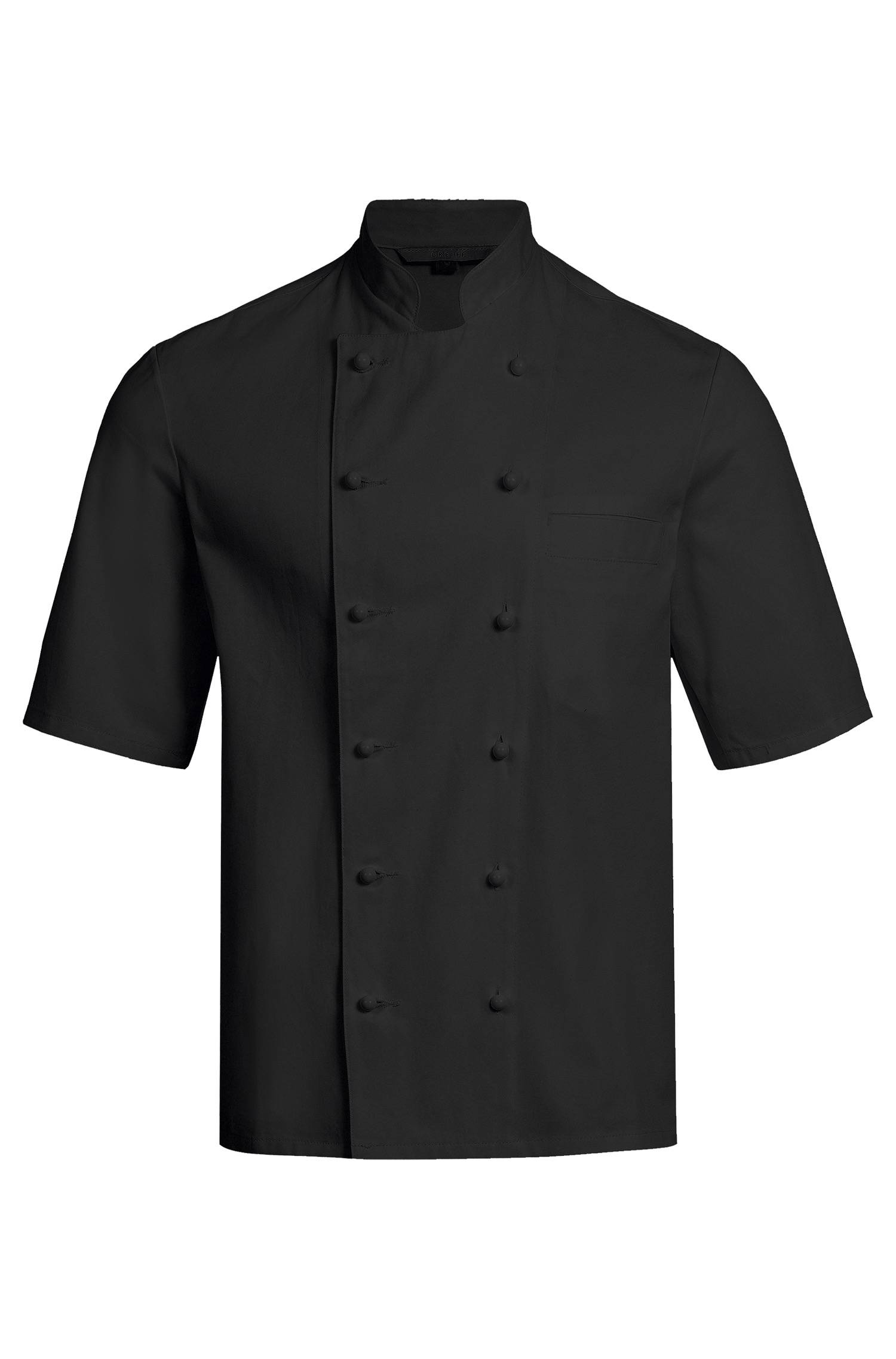 Noir veste de cuisine homme avec manches courtes et double boutonnage regular fit