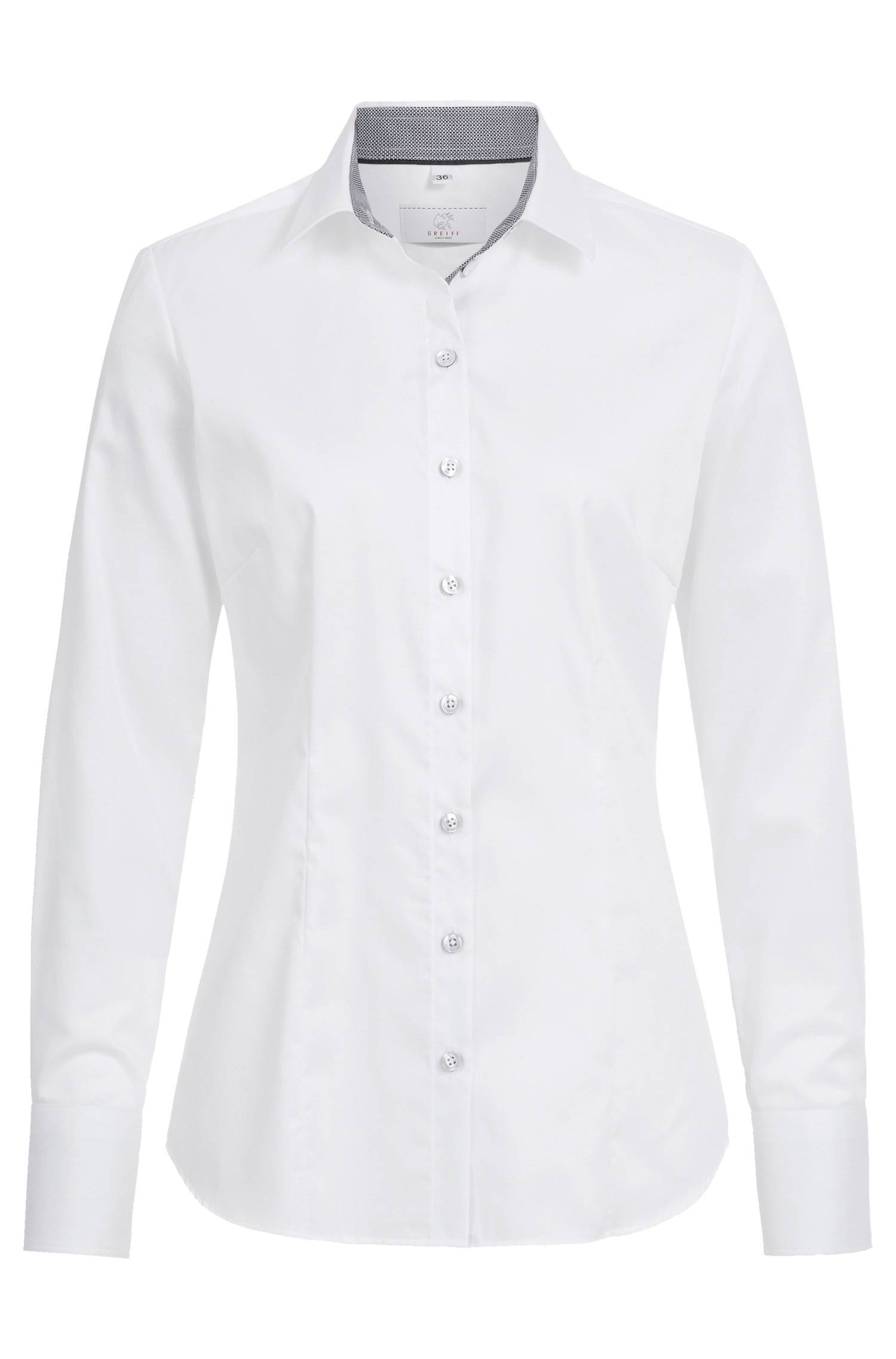 Dames blouse kent-kraag PREMIUM met contrasterende voering regular fit