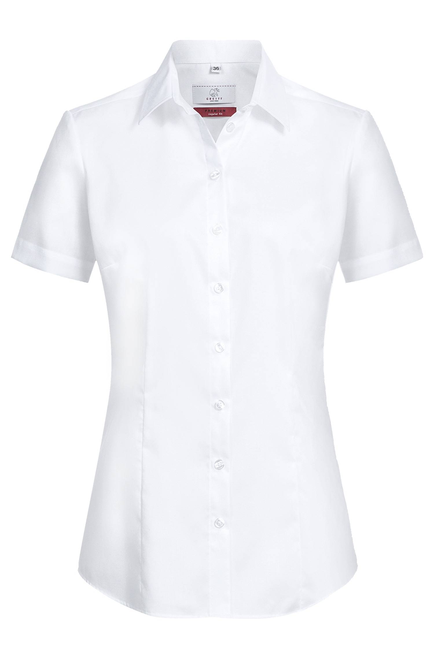 Dames blouse korte mouw regular - Kleur: Wit Maat: 46