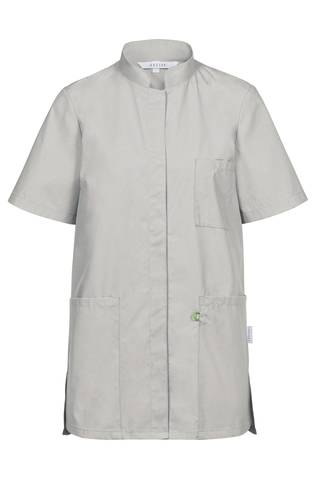 Ladies scrub top with stand-up collar