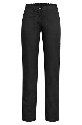 Black ladies trousers with elastic waistband regular fit