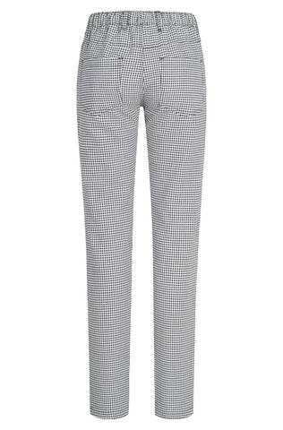 Ladies trousers check pattern with elastic waistband regular fit