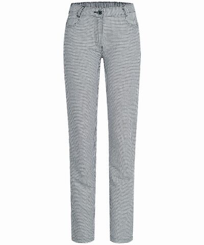 Ladies trousers check pattern 5-pocekt cut regular fit