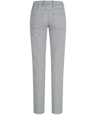 Ladies trousers check pattern 5-pocekt cut regular fit