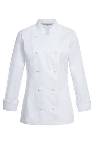 White Ladies chef jacket with double-breasted buttoning regular fit
