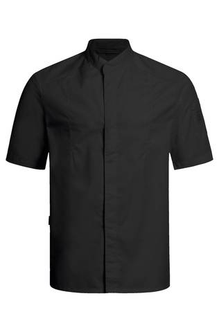 Men's chef jacket with concealed button placket and short sleeves regular fit