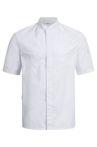 Men's chef jacket with concealed button placket and short sleeves Fairtrade regular fit