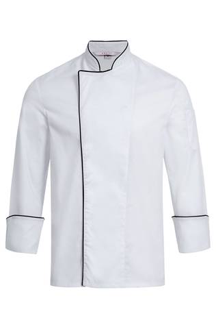 Men's chef jacket with contrasting piping regular fit