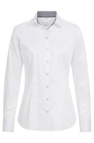 Dames blouse kent-kraag PREMIUM met contrasterende voering regular fit