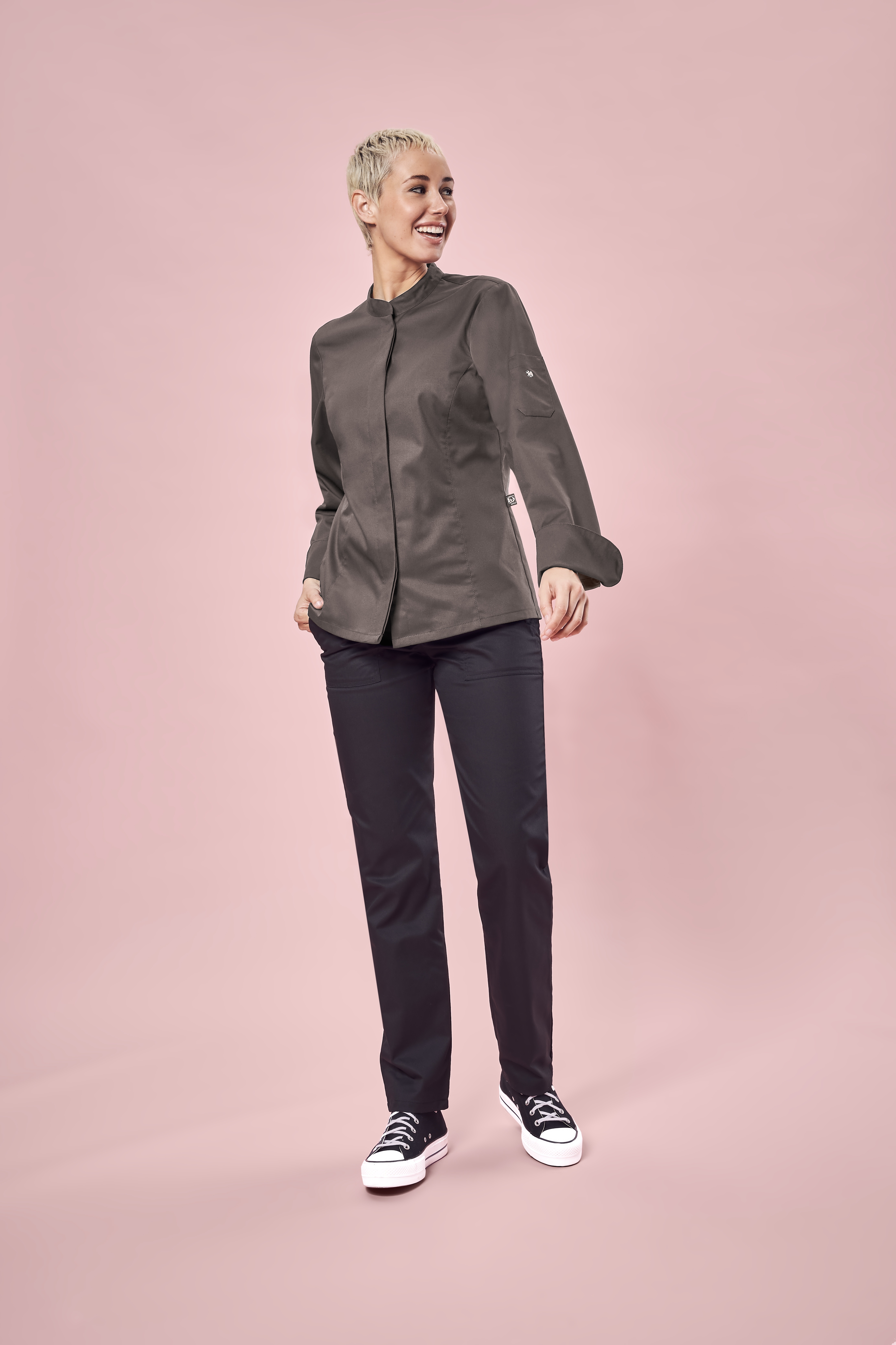 Damen Kochjacke mit verdeckten Druckknöpfen Regular Fit