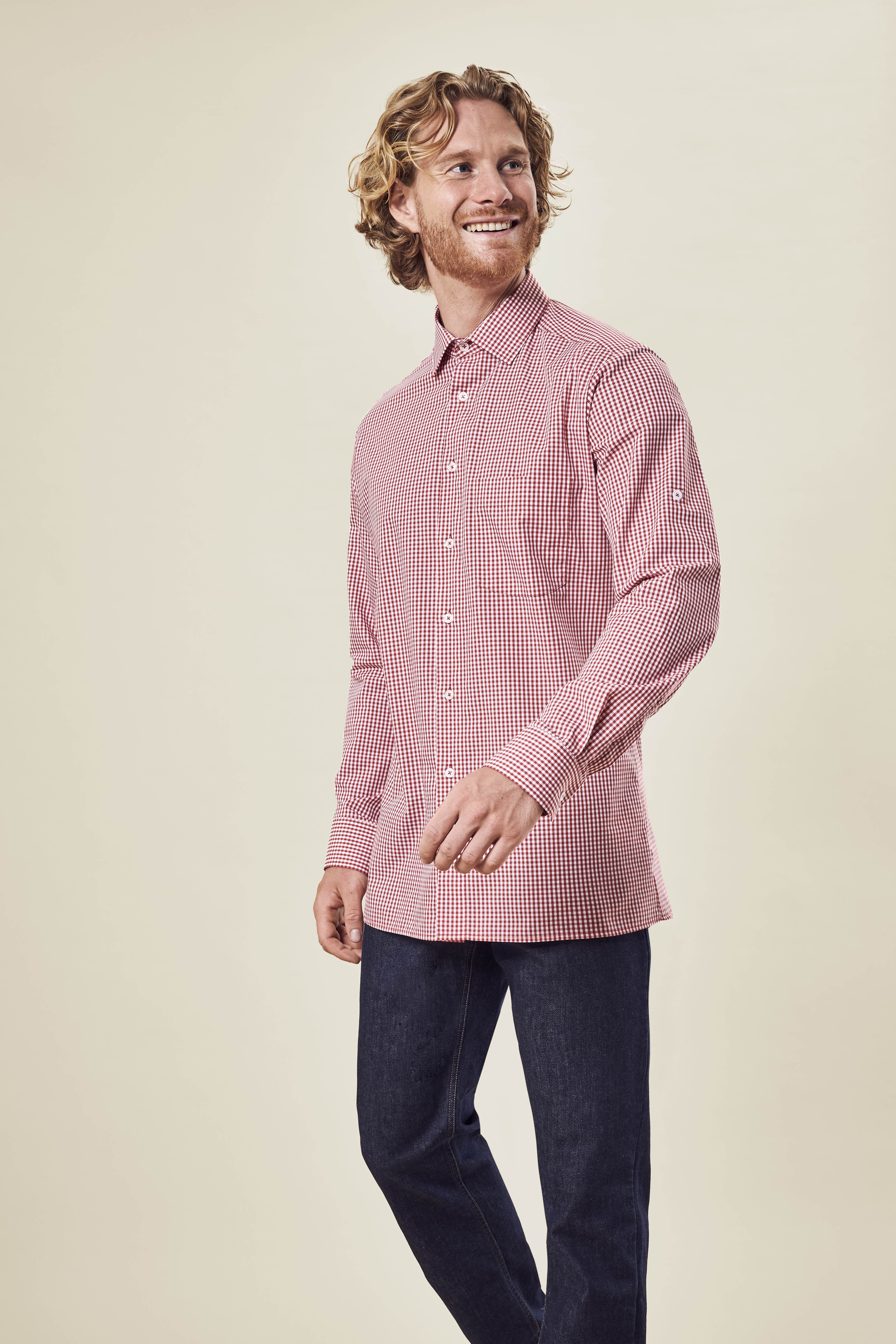 Heren overhemd vichy geruit BASIC regular fit