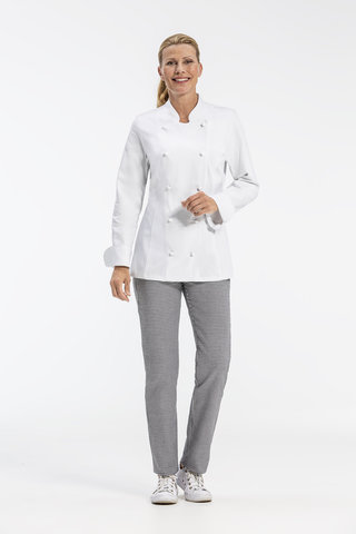 Blanc veste de cuisine femme boutonnage classique à double boutonnage regular fit