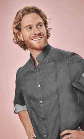 Veste de cuisine homme style motard et denim regular fit